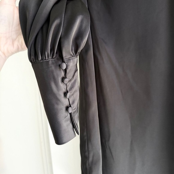 Banana Republic Black Long Sleeve Mini Dress Petite 00 Career Party - Picture 3 of 8